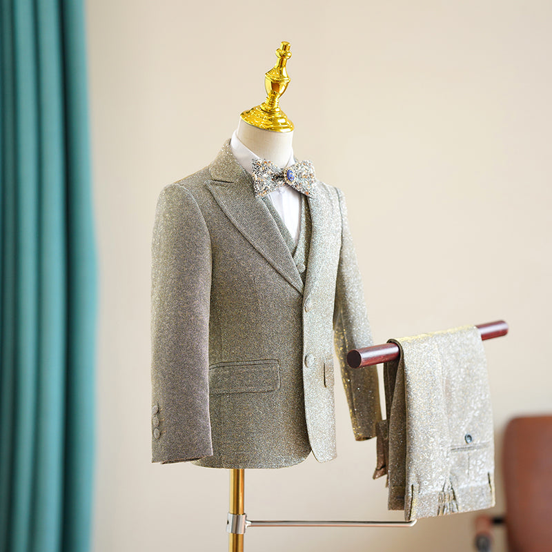 Boys Birthday Sequin Suit Boys Wedding Suit Six Piece Suit