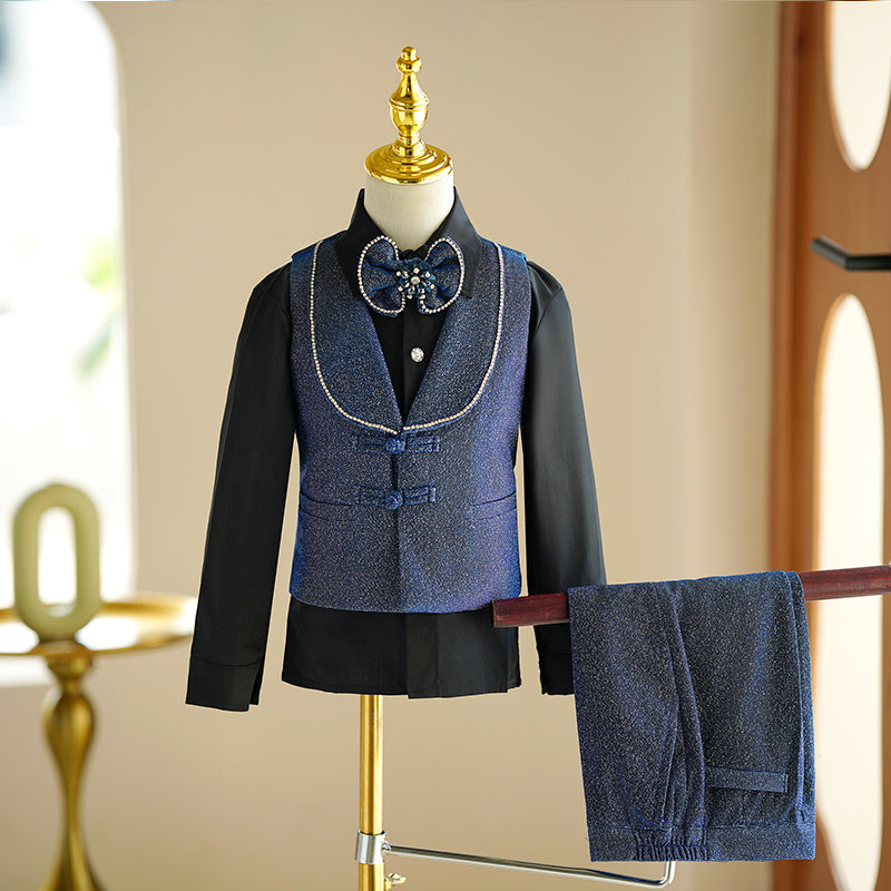 Spring Children's Suit Set Boys' Performance Suit Five-piece Suit