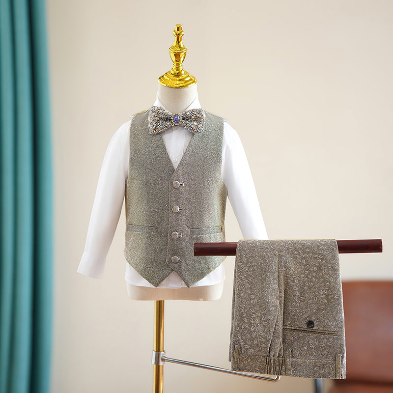 Boys Birthday Sequin Suit Boys Wedding Suit Six Piece Suit